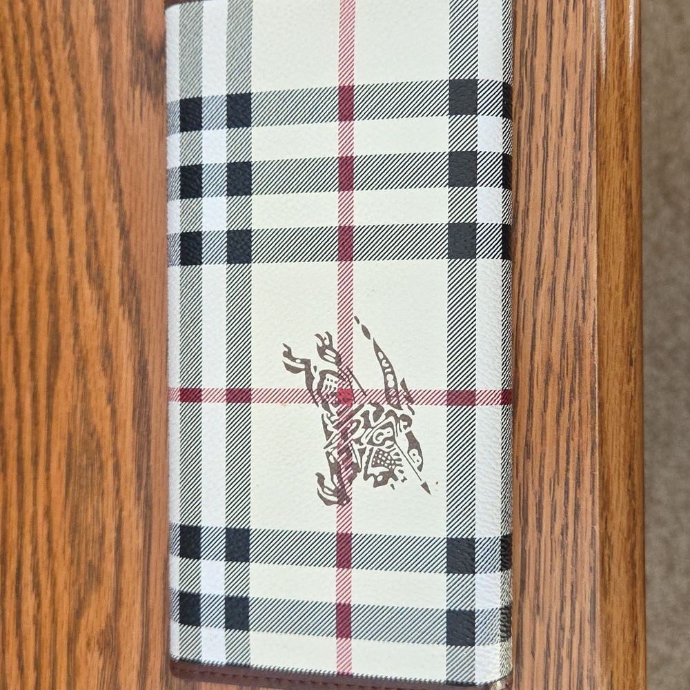 Burberry Checkered Wallet with Brown Trim - Picture 5 of 5